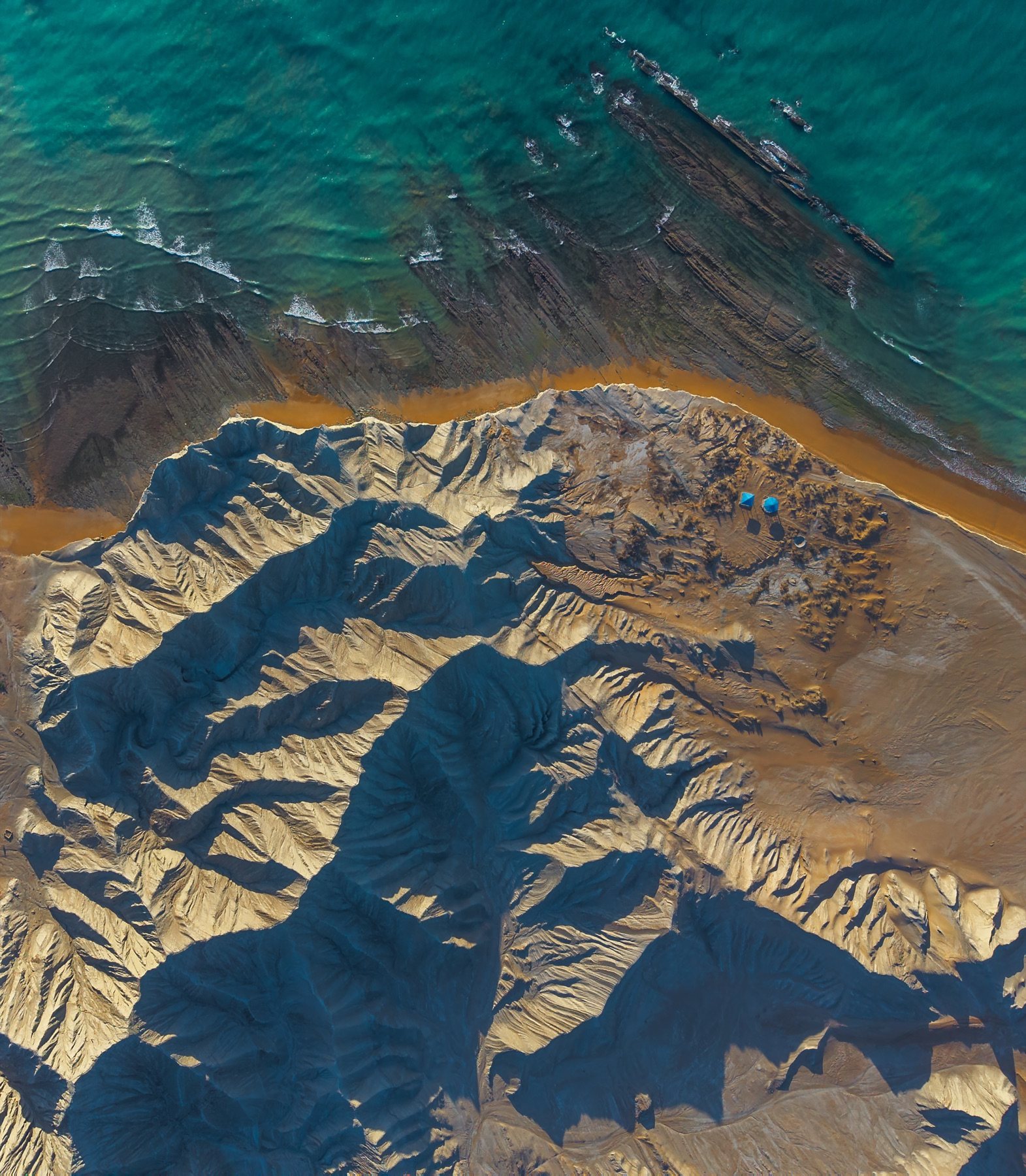 Eroded badland spires and fluted rock walls of Hingol National Park, Balochistan