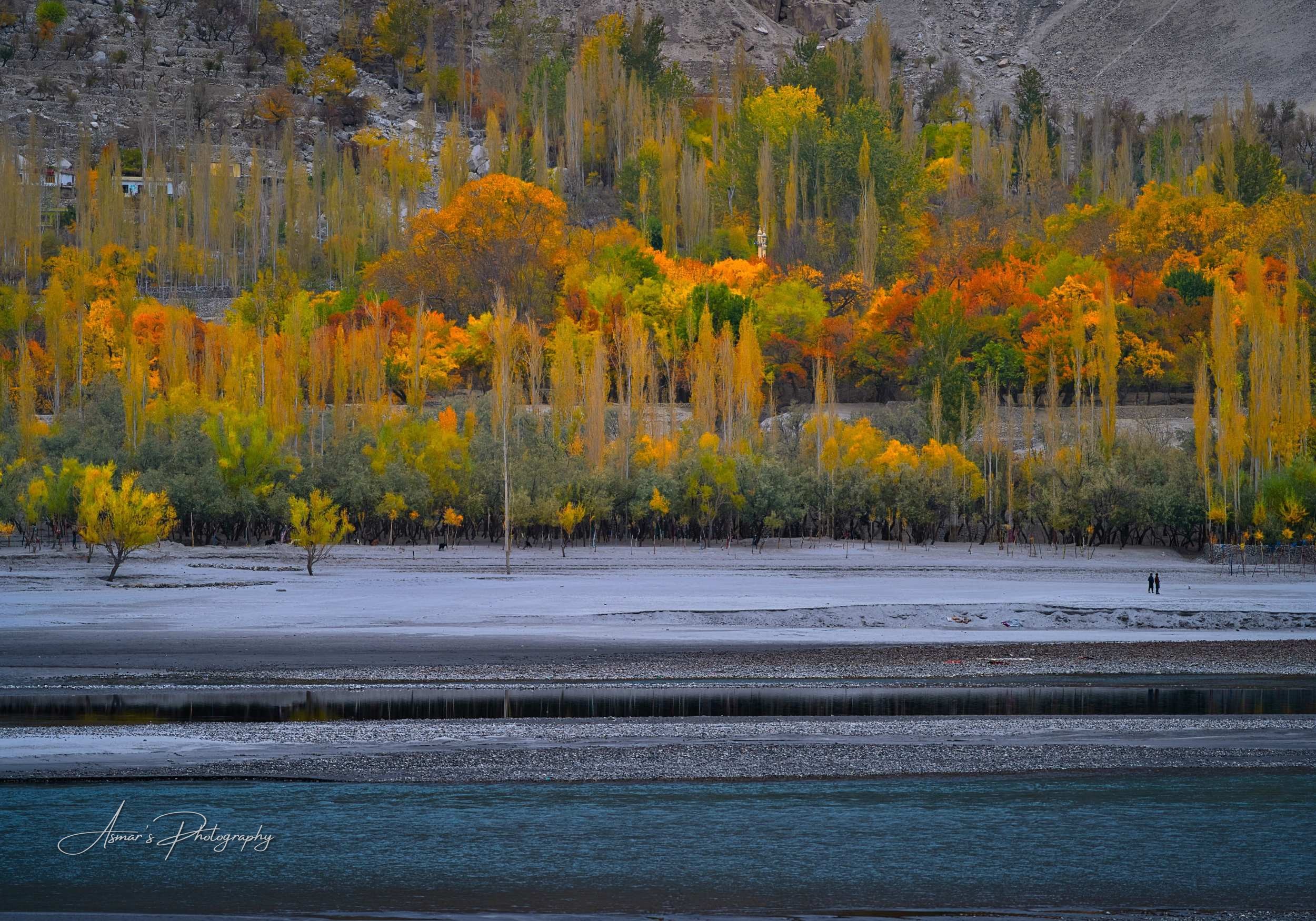 Autumn on the Indus, Gilgit, Gilgit-Baltistan — fine-art landscape photograph by Asmar Hussain